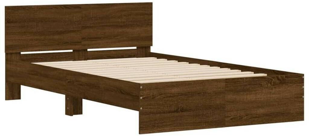 vidaXL Bed frame with headboard 135x190cm (3207510) Letti